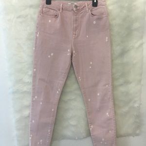 Women pink with a white dots pants